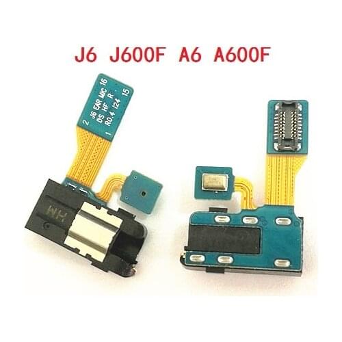 10pcs Earphone Audio Jack Headphone Socket Headset Port Flex Cable + Microphone For Samsung Galaxy J6 2018 J600F A6 2018 A600