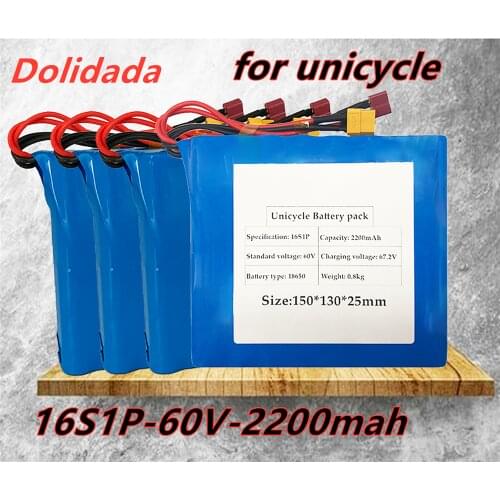 100% Original 16S1P 60V 132wh lithium ion rechargeable battery 2200mah for electric unicycle electric scooter and electric Banks
