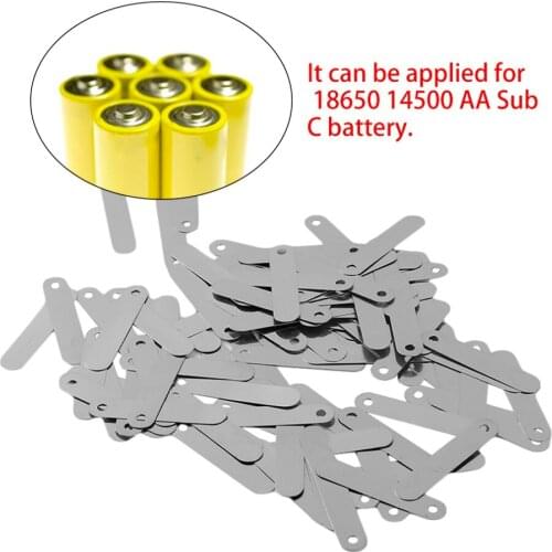 100pcs/set Conductive Sheet 2.5*0.5CM Solder Tab Suitable For 18650 14500 AA Sub C Rechargeable Battery Cells Silver