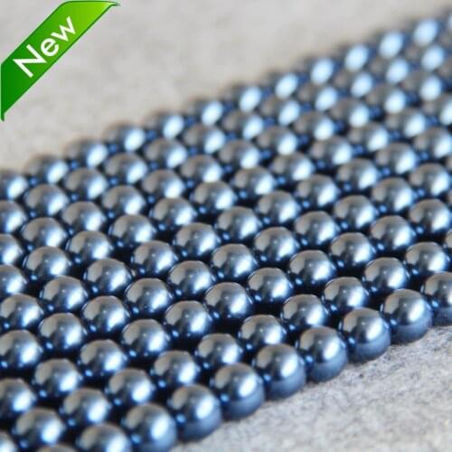 2015 new 8-14mm Dark Blue Shell pearl beads Seashell DIY gift for women girl loose Jewelry making design 15"