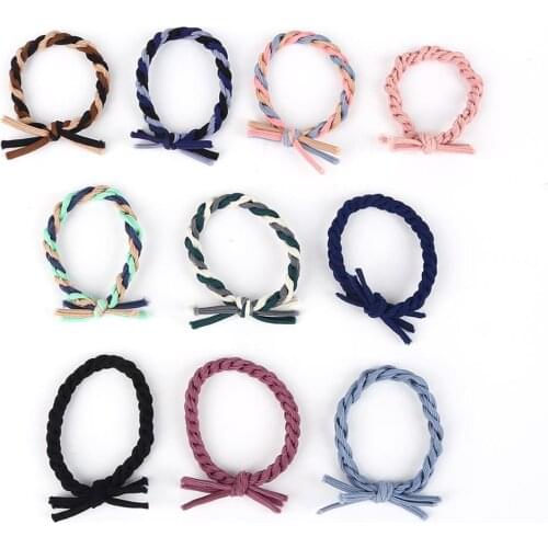 New Handmade Woven Colorful Elastic Hair Band Rope Ponytail Holders Hair Accessories Girl Women Rubber Band Tie Gum Headwear