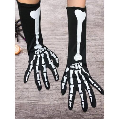 2021 Halloween 3D Skeleton Gloves Elasticity Role-playing Carnivals Music Festivals Cosplay Skull Bone Bleeding Socks Strong