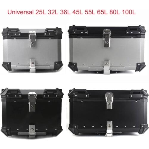 25L-80L Universal Motorcycle Rear Luggage Box Trunk Helmet Storage Aluminum Top Case Tail Travel Toolbox Accessories Waterproof