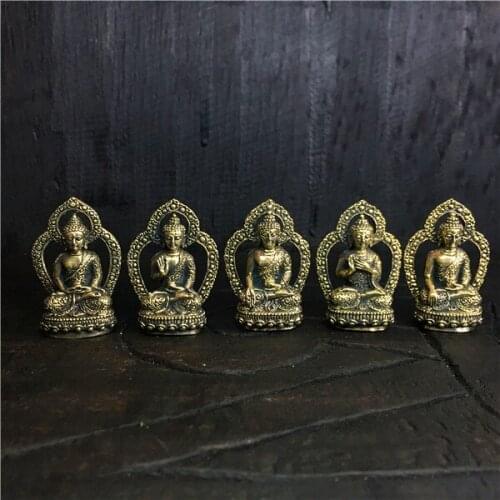 5PCS # travel pocket altar Safety efficacious Talisman Protection # small Tibetan Buddhism old Buddhas statue-free shipping