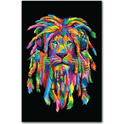 5D DIY Diamond Painting Wall Art Home Decor Lion Cat Deer Bedroom Cross Stitch kit Drill Rhinestone Mosaic