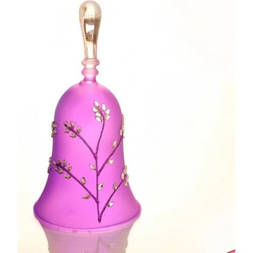 6pcs/pack European Style Glass Dinner Bell Romantice Purple Painting Wedding Friend Favor Gift Home Decoration