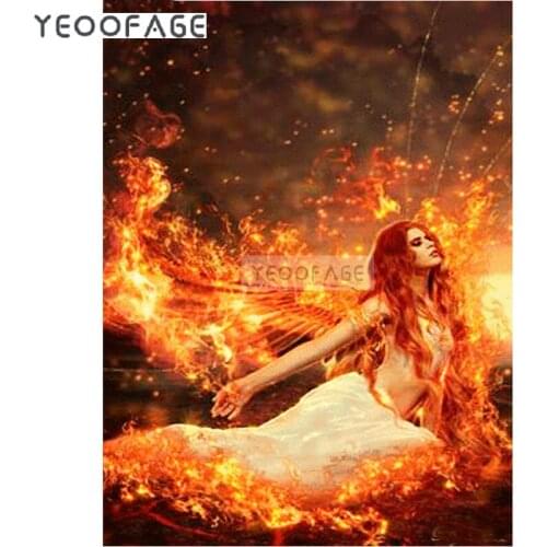 Diy 5D Diamond Embroidery Fire angel Painting Rhinestones diamond painting Cross-Stitch Handcraft Art Needlework Room Decor