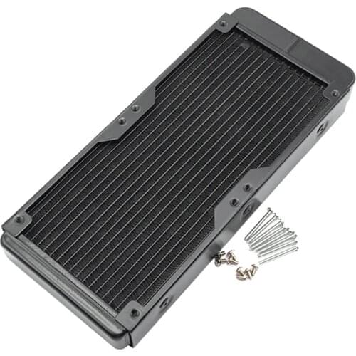 Water Cooling Aluminum Radiator 18 Pipe 240mm Heat Sink Threaded Port for Computer CPU Water Cool System