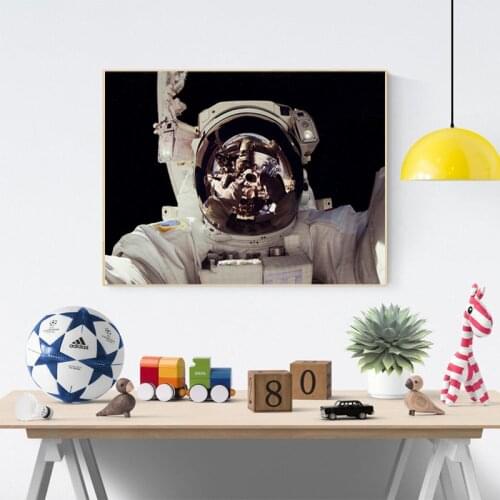 Astronaut Wall Art Canvas Painting Prints Outer Space Poster Kids Space Enthusiast Gifts Space Kids Boys Room Wall Decoration