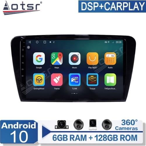 6+128G Android 10 For Skoda Octavia 2013-2018 Car Multimedia Player Radio GPS Navigation Auto Stereo Recorder