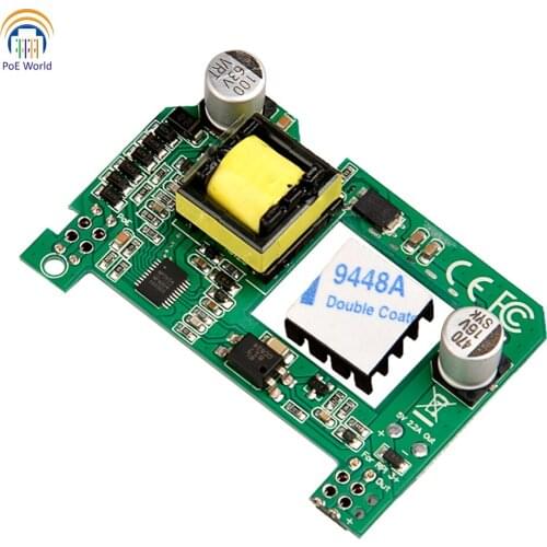 Free Shipping 10pcs 44-56V passive PoE-PiHat 5V output 10 watt for Raspberry Pi 4 4B 3B+ PCB board include heat sink