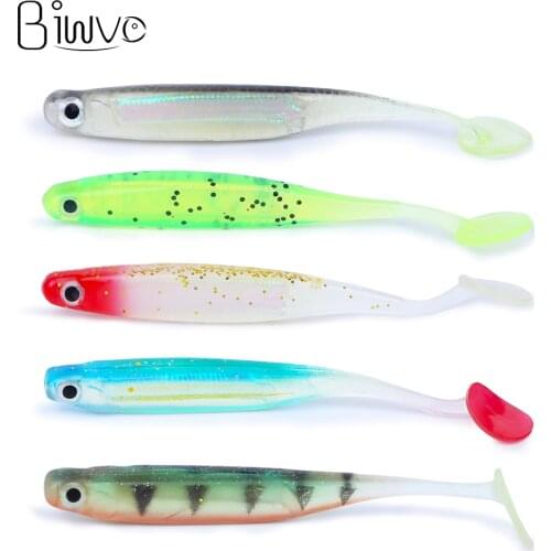 BIWVO 2Pcs/lot 7CM/9CM Soft Lure Silicone Bait Wobbler Pike Swimbait Fishing Accessories Goods For Sea Fishing