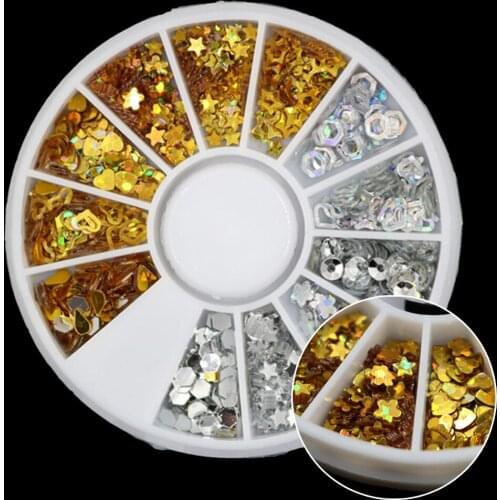 Wonderful 1 Box 3D Nail Rhinestone Small Irregular Beads Manicure Nail Art Decoration In Wheel Accessories Mixed Color