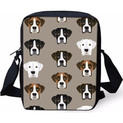 Designer Women Messenger Bags for Men 2021 Cartoon Boxer Dog Printing Womens Bags Small Crossbody Bag for Girls Summer Tote Bag