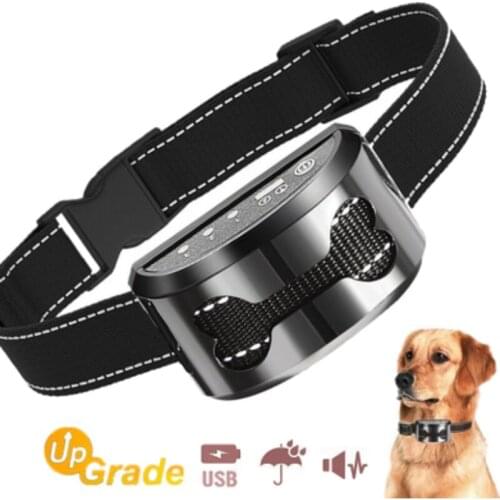 Electric Bark training collar Waterproof anti bark dog collar beep vibration shock no barking Rechargeable collar
