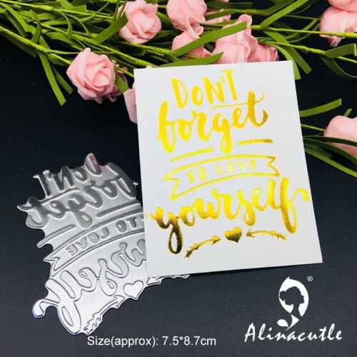 Hot Foil Plate hot foil stamping metal die Do not Forget to Love Yourself DIY Scrapbook Paper Craft Handmade Card Art