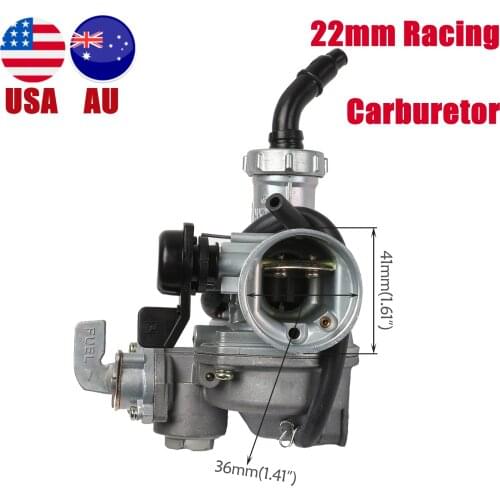TDPRO PZ22 22mm Racing Carburetor & Fuel Tap Cable Choke 50cc-150cc Motorcycle ATV Gokart Buggy Pit Dirt Bike 4 Wheeler Coolster