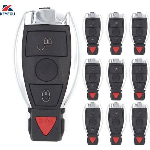 KEYECU Replacement Remote Car Key Fob 2+1 Button 315/433MHz NEC Chip for Mercedes-Benz 2000-2014, Support NEC & BGA,10Pcs KYDZ