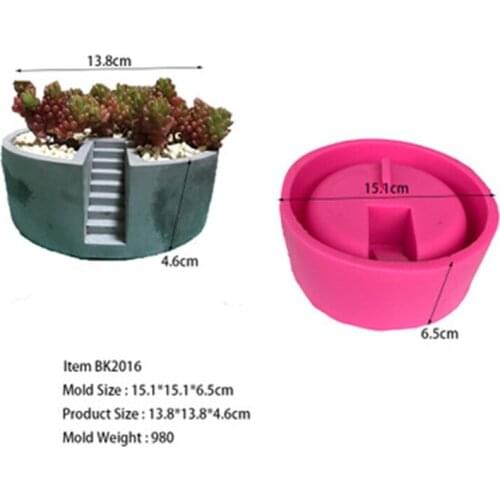 Creative Geometric Polygonal Concrete Flower Pot Vase Mould Diy Clay Cement Silicone Mold