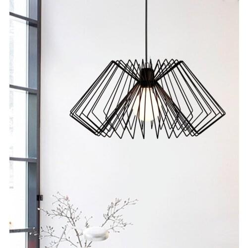 Minimalist Iron Mesh Pendant Light Dining Room Restaurant Industrial Vintage Hanging Light Clothing Store Iron Cage Pendant Lamp