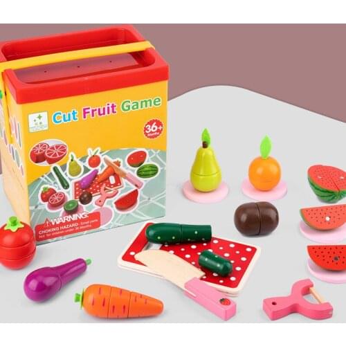 2020 New Children Pretend Role Play House Toy Cutting Fruit Plastic Vegetables Food Kitchen Baby Classic Kids Educational Toys