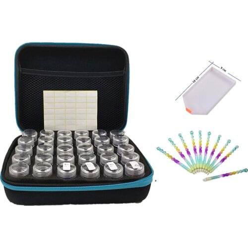 New Diamond Painting Accessories Carry Case Container Storage Box 30 Bottles diamant painting Hand Bag Tools Kit