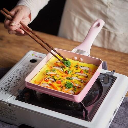 OAPE Japanese Style Frying Pan Tamagoyaki Non-Stick Cookware Maifan Stone Eggs Square Frying Pan Kitchen Pot Use For Gas Cooker