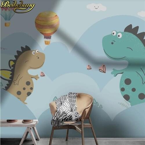 Beibehang custom Cartoon Dinosaur Painting Wallpaper for Childrens Room Girl Bedroom photo Cartoon Mural wall paper home decor