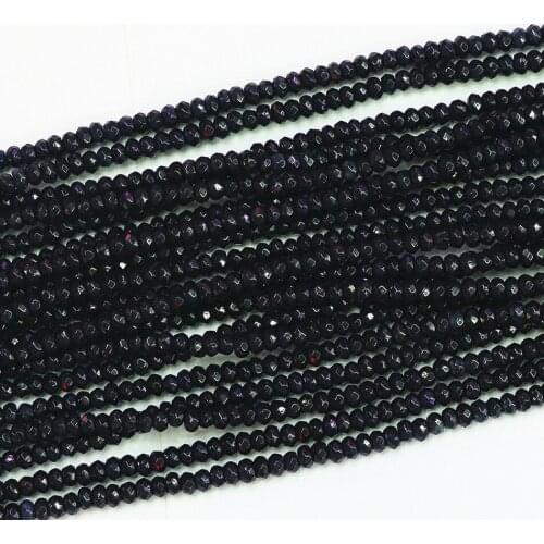Wholesale price dark black jades 2*4mm natural stone chalcedony faceted abacus rondelle high quality loose beads 15inch B572