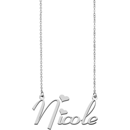Nicole Name Necklace Personalised Stainless Steel Women Choker 18k Gold Plated Alphabet Letter Pendant Jewelry Friends Gift