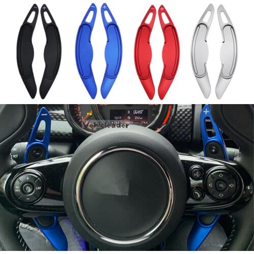 Pair Car Auto Steering Wheel Shift Paddle Extender Stickers Aluminum For MINI MK3 F54 F55 F56 F57 F60 Cooper Car Accessories