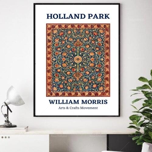 William Morris exhibition poster, William Morris prints, Art Nouveau, Tappi decoration, Tissu texture background home decor post