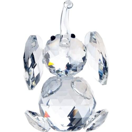 H&D Crystal Elephant Figurines Collectibles Glass Animal Figurine for Table Home Decoration Handcraft Gifts for Birthday