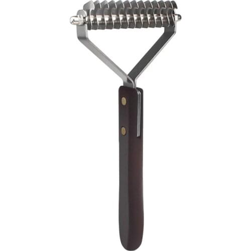 Stainless Steel Dog Comb Pet Removers Knot Cutter Hair Grooming Groomer Brush For Dog Cat With Wooden Handle