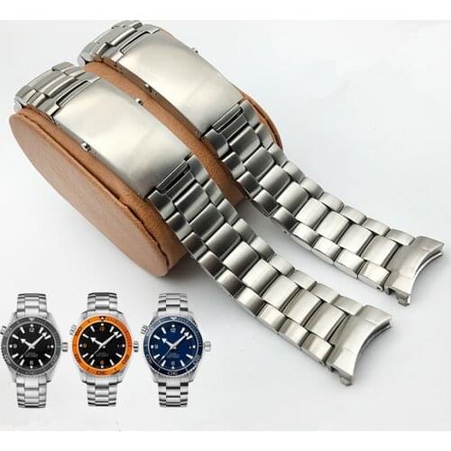 MERJUST AAA Quality 316L 20mm 22mm Silver Stainless steel Watch Bands Strap For omega seamaster speedmaster planet ocean Belt