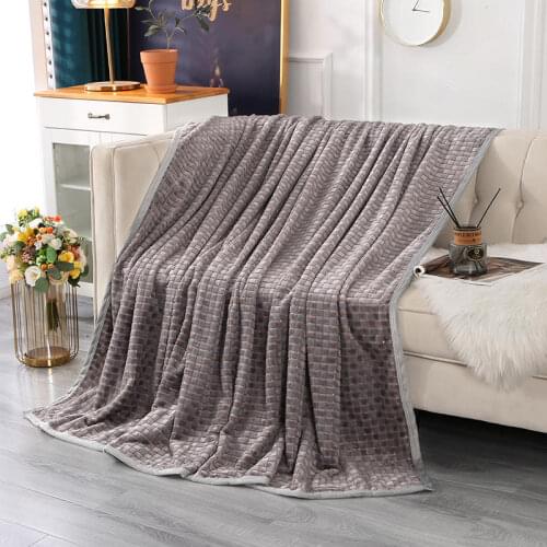 Bonenjoy Gray Plaids on the Bed King Size Soft Blanket for Winter High Quality Fleece Fulffy Blanket for Traval Queen Size Plaid