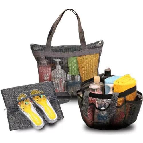 Tote Mesh Beach Swimming Bath Bag Woman Quick Dry Sports Gym Shower Toiletry Organizer