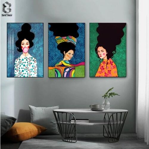 Nordic Modern Style Handdraw Characters Colorful Canvas Painting Poster Print Decor Wall Art Pictures For Living Room Bedroom