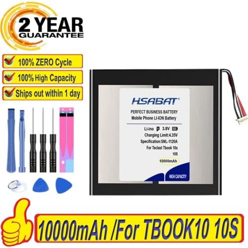 Top Brand 100% New 10000mAh Battery for Teclast Tbook 10s Tablet PC Tbook10s 5 lines+Connector Batteries + free tools
