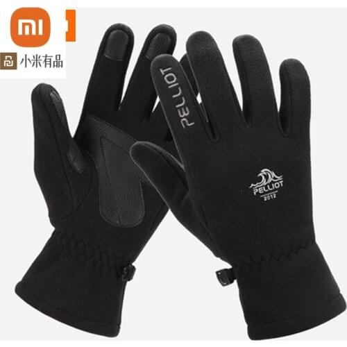 Xiaomi youpin Outdoor winter fleece warm gloves sports thickening riding polar fleece full-finger touch screen gloves