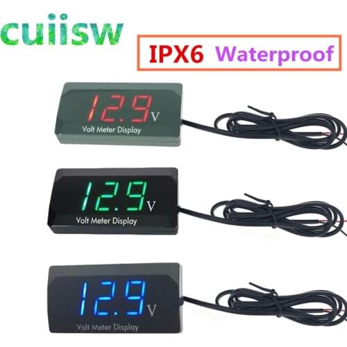 DC 5V-30V IPX6 Waterproof Digital Voltmeter 12V Car Boat Motorcycle 0.56inch LED Display Volt Voltage Meter Mini Tester Panel