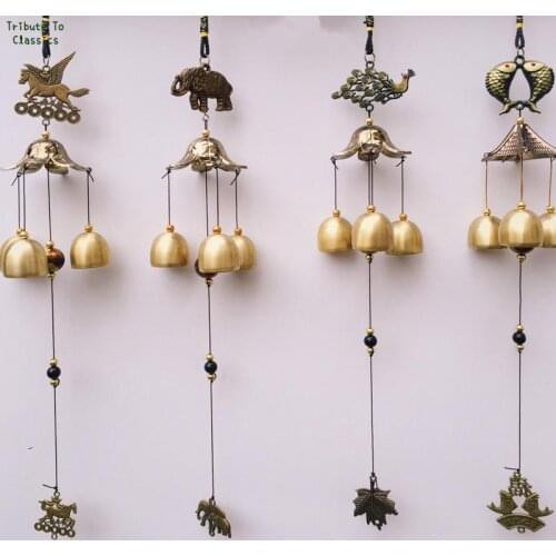 1Pc Antique Wind Chime Copper Yard Garden Outdoor Living Decoration Metal Wind Chimes Outdoor Chinese Oriental Lucky Metal Decor
