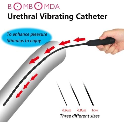 10 Frequency Urethral Vibrator Catheter Penis Plug Sex Toy for Men Vibrating Urethral Plug Penis Insertion Urethra Sound Dilator