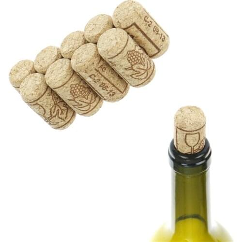10pc/lot Wine Cork Wooden Sealing Caps Straight Bottle Wood Corks Wine Bottle Stopper Corks Wine Stoppers Bottle Plug Bar Tools