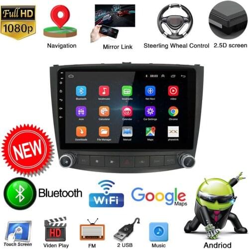Black Android 10.1 Car DVD Player Radio GPS WIFI Stereo For Lexus IS250 IS350 2005-2010 Car Radio