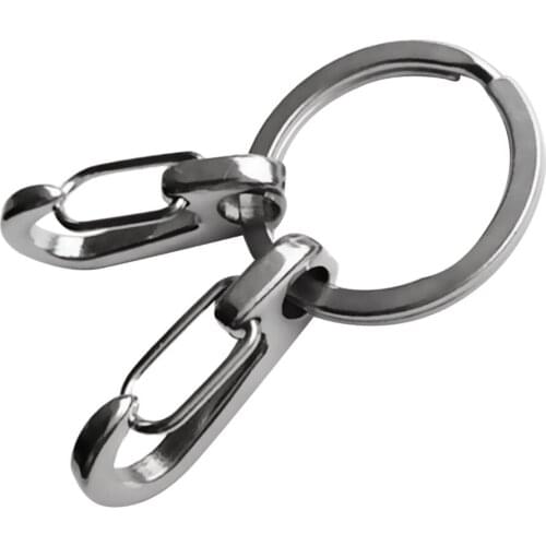 2 Pcs Stainless Steel Quick Release Keychain Carabiner Spring Hook Quickdraw