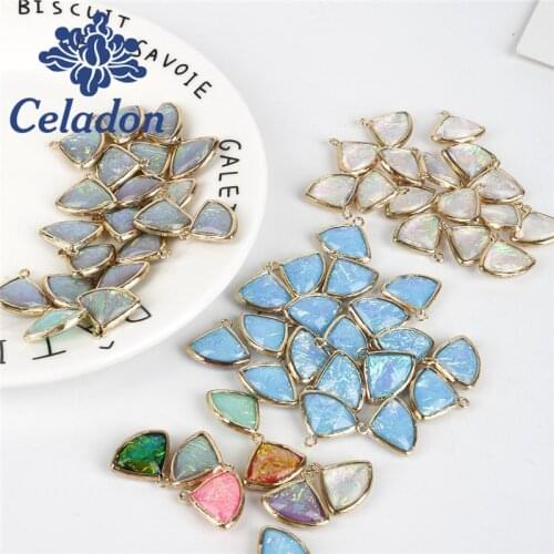 2pcs/pack 19*15mm Charms Double Cloud Side Sector Copper Edging For DIY Metal Jewelry Findings Handmade Accessorie For Necklace