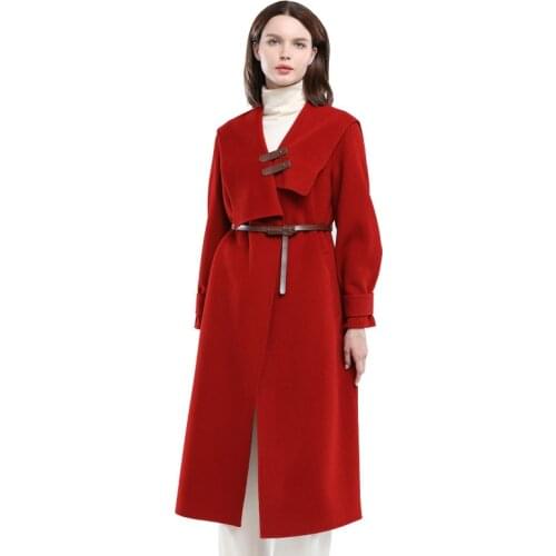 2021 Women Wool Coat Long Sleeve Fashion Winter Outwear Lady Fur Jackets Trench Autumn Real Fur S8708