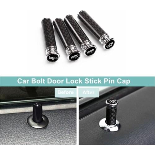 4PCS Carbon Fiber Door Lock Pin Covers for Benz AMG W203 W204 W205 W211 W221 W213 W210 A C E GLK CLS GL Car Interior Accessories