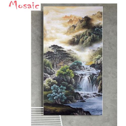 Mountain and River Full Drill square/round Diamond embroidery Chinese landscape pictures 5D DIY Diamond Painting Cross Stitch